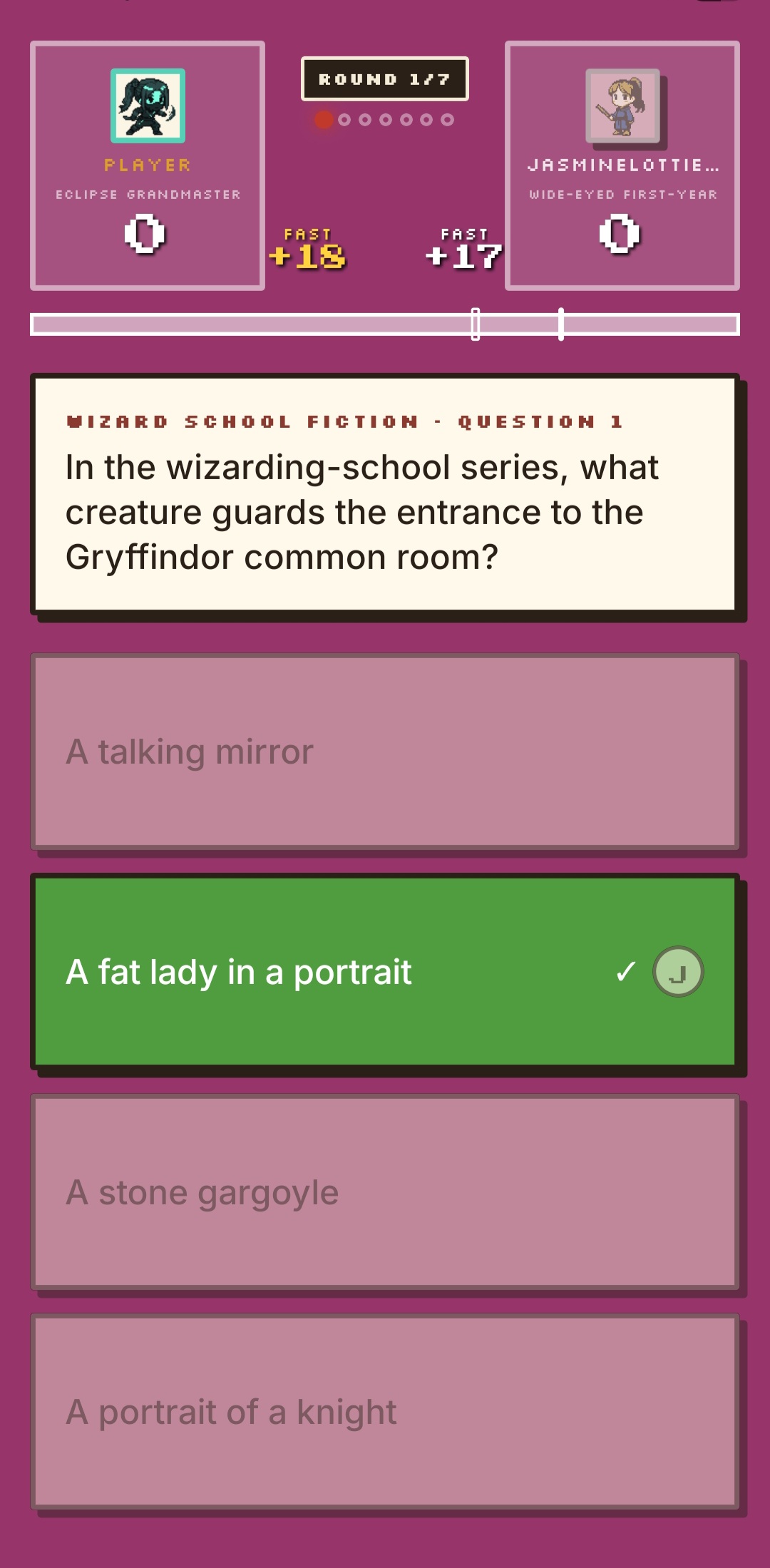 A live trivia bout